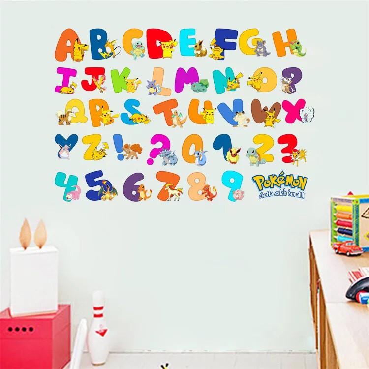 Decal trang trí tường Chữ số POKEMON vui nhộn