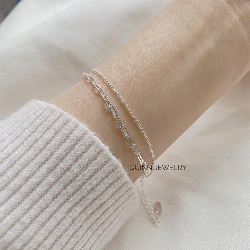 Lắc tay Bauble bạc 925 dây đôi xích bi trendy