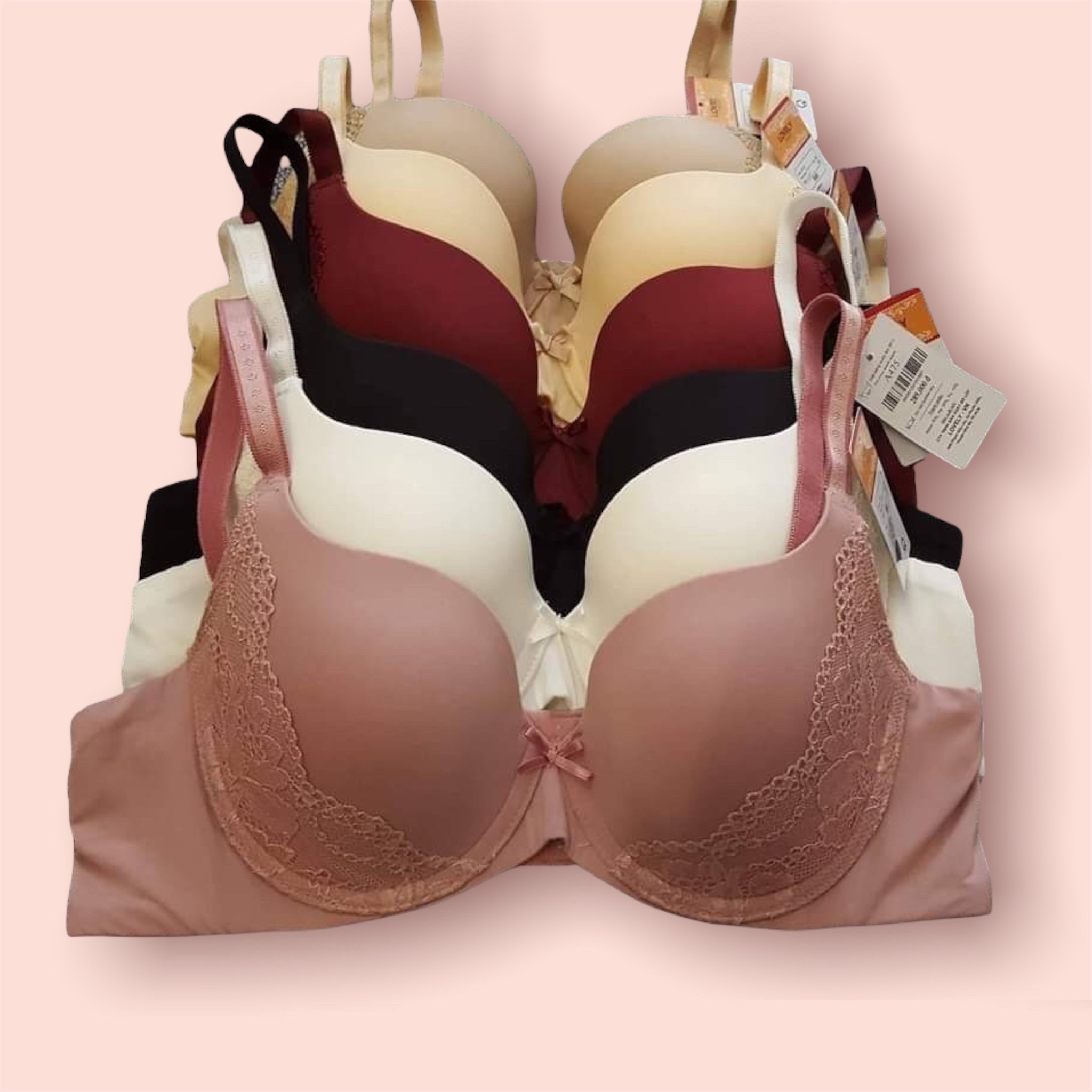 Áo Lót Nữ Lovely 475 – Mút Mỏng Trơn, Gọng Nâng Ngực, Cài Sau 3 Móc (Size 34–40)