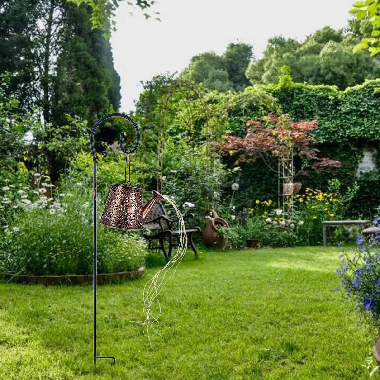 LED Watering Can Solar Power  Lamp Waterproof Decor Outdoor