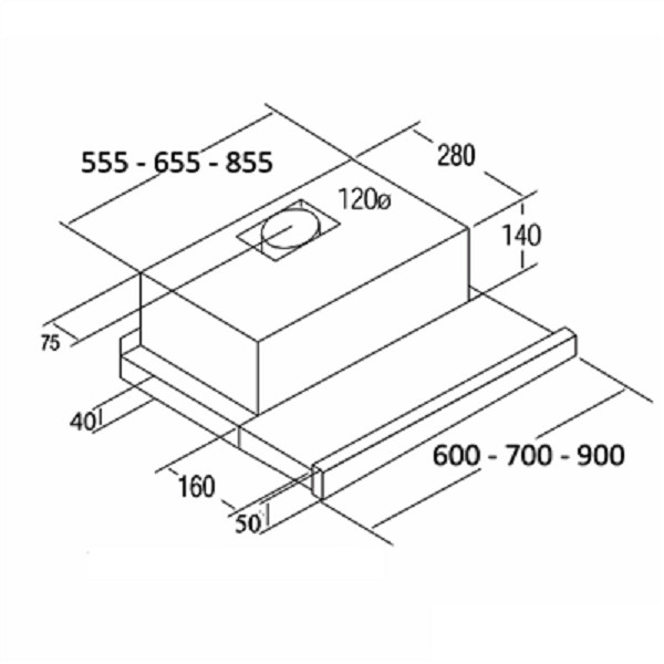 Máy hút mùi âm tủ CATA TF 2003 DURALUM 600/D(Hàng Chính Hãng)