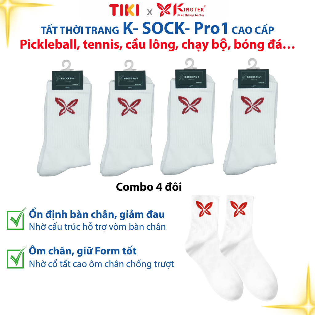 Tất Thời Trang KINGTEK K-SOCK PRO | Kháng Khuẩn – Chống Trượt – Siêu Thoáng
