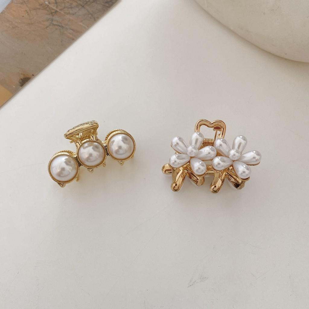 Set 2 Cái Kẹp Tóc Nhựa Và Kim Loại Ngọc Trai Nhân Tạo Nhỏ Phụ Kiện Tóc Cho Nữ Xu Hướng Hàn Quốc