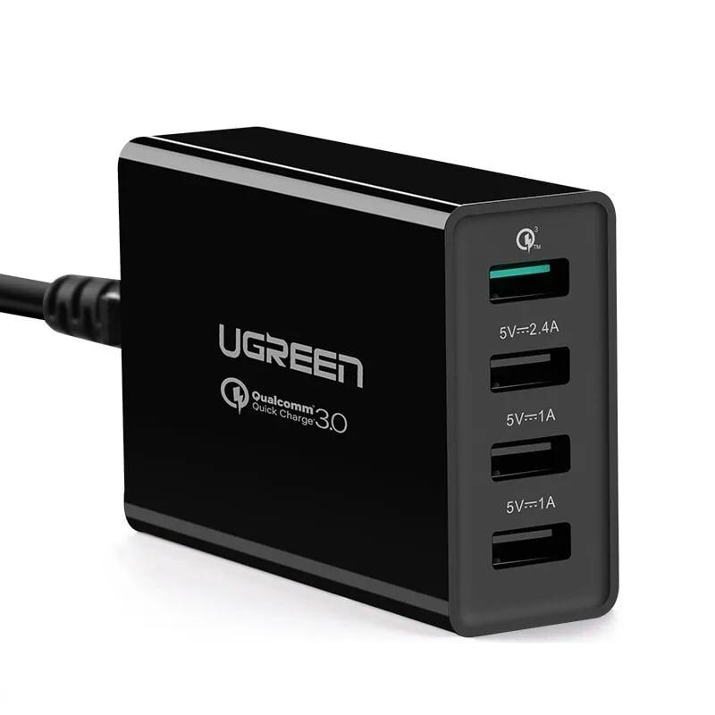 Ugreen UG30598CD102TK 1.5 Màu Đen Sạc nhanh chuẩn 3.0 Quick Charge 4 cổng usb qc3.0 - HÀNG CHÍNH HÃNG