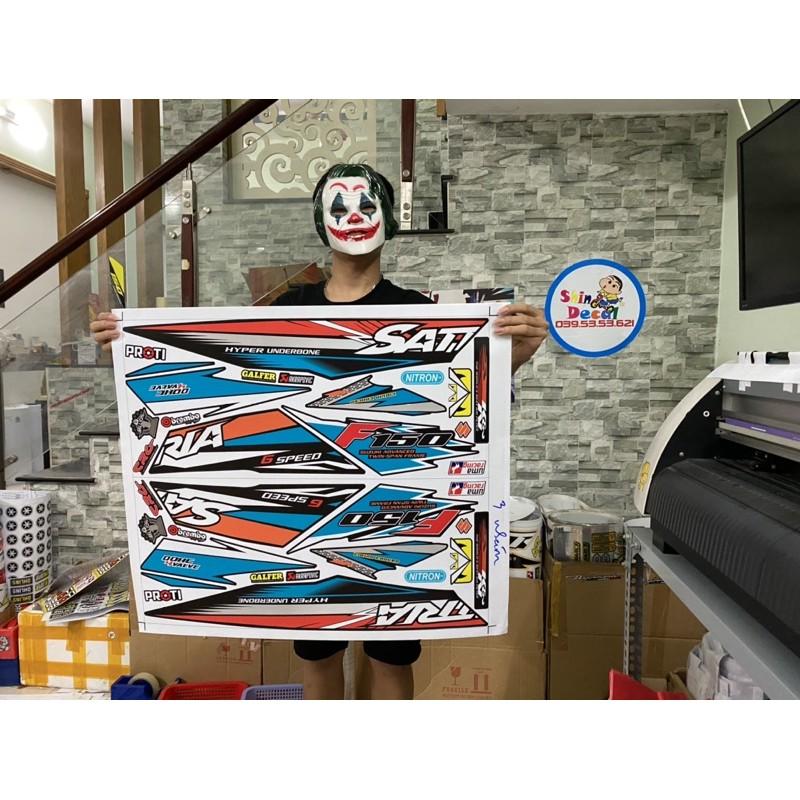 Tem rời dành cho xe Satria Fi dán xe đen nhám