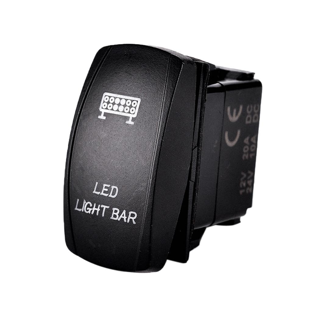 5-PIN Light Bar Rocker Switch Push Button Control Overload Protection