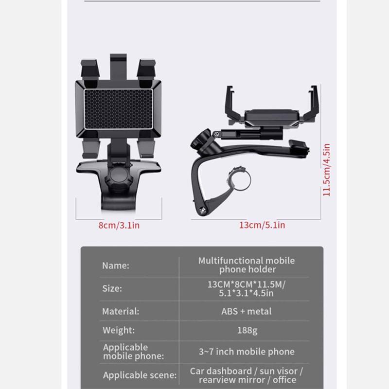 Giá đỡ điện thoại gắn xe hơi xoay được 360 độ gắn bảng điều khiển đa chức năng