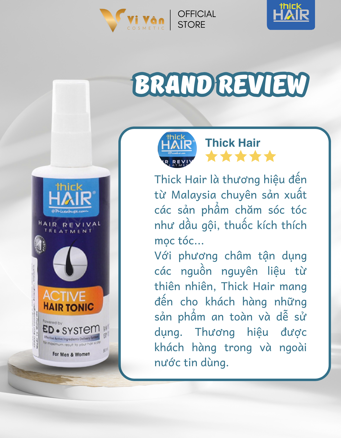 Xịt Nước Kích Mọc Tóc THICK HAIR TONIC 80ML I Tinh Chất Ngăn Rụng Tóc, Dưỡng Tóc - ( Vivan _ Cosmetics )