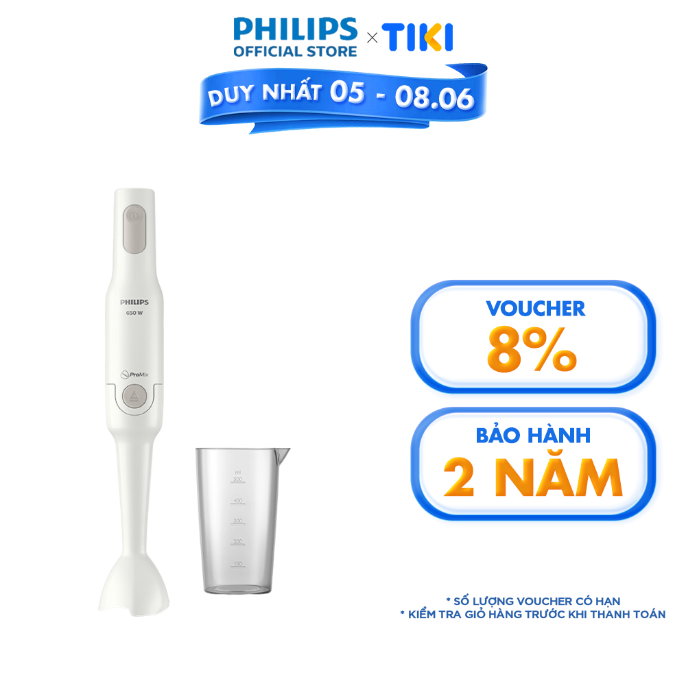 Máy xay cầm tay PHILIPS Promix HR2531 /00 650W thanh tay nhựa - Hàng Chính Hãng