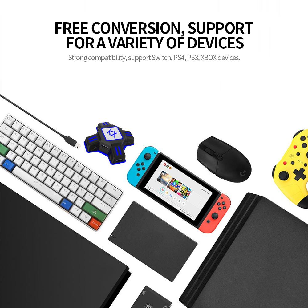 Bộ chuyển đổi KX dành cho bàn phím và chuột chơi game di động USB Thay thế cắm và chạy cho N Switch / Xbox One / PS4 / PS3
