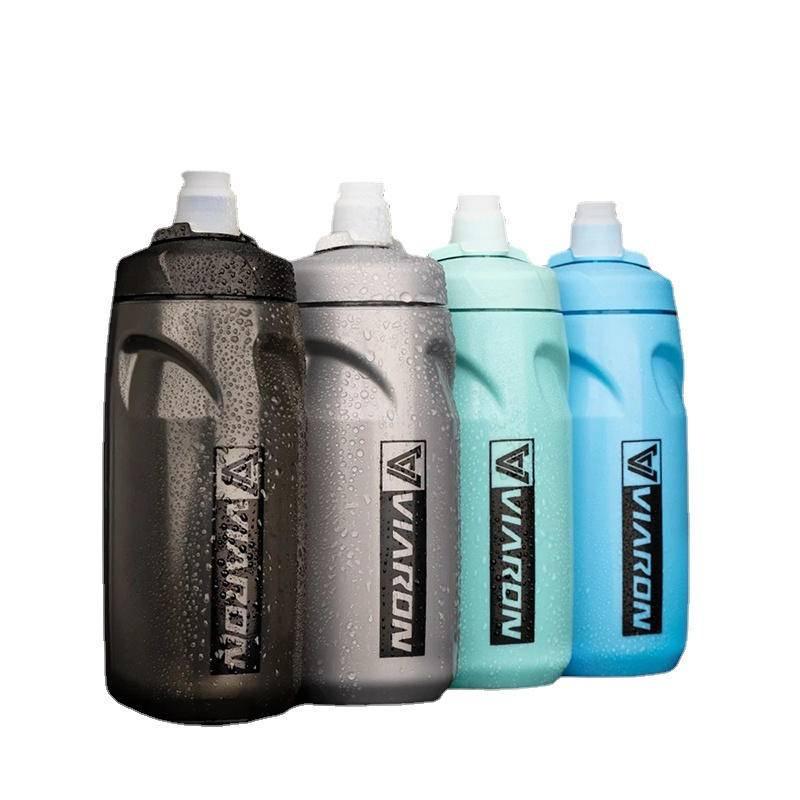 Bình Đựng Nước Bằng Silicon PP Siêu Nhẹ 650ML Chống Rò Rỉ Có Khóa Cho Xe Đạp Leo Núi