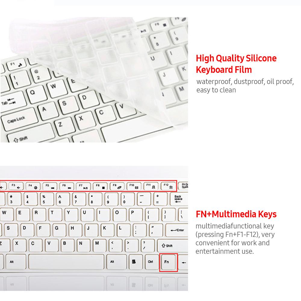 Bàn Phím Không Dây 2.4G Combo Chuột 1200Dpi Chuột Quang Cho Game Văn Phòng Nhà Tuân Thủ Windows ME/2000/XP/Vista/7 Hệ Điều Hành Android
