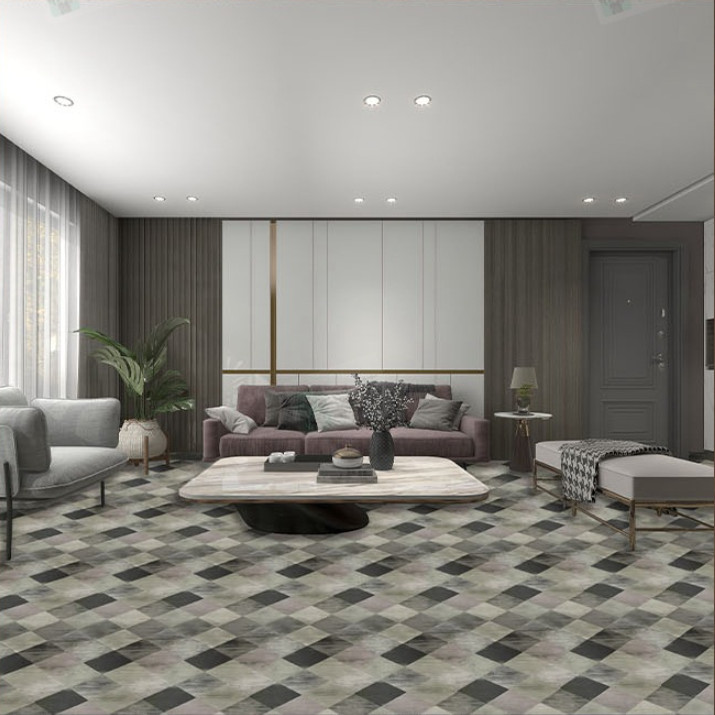 COMBO CUỘN 3 mét decal dán nền dán sàn PHONG CÁCH TRẮNG ĐEN HS2012 KHỔ 60CM KEO SẴN