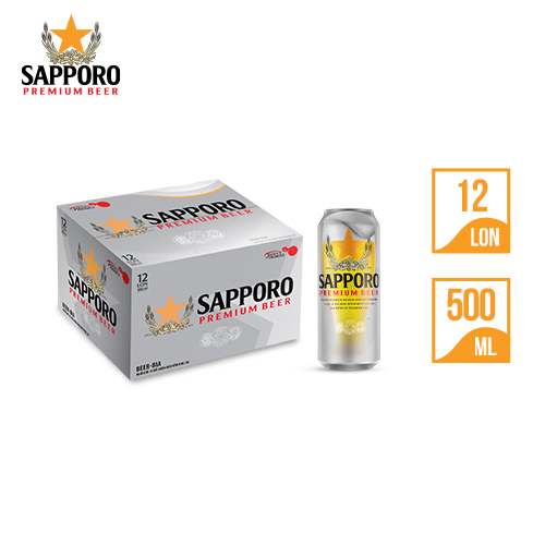 Bia Sapporo Premium - Thùng 12 lon 500ml