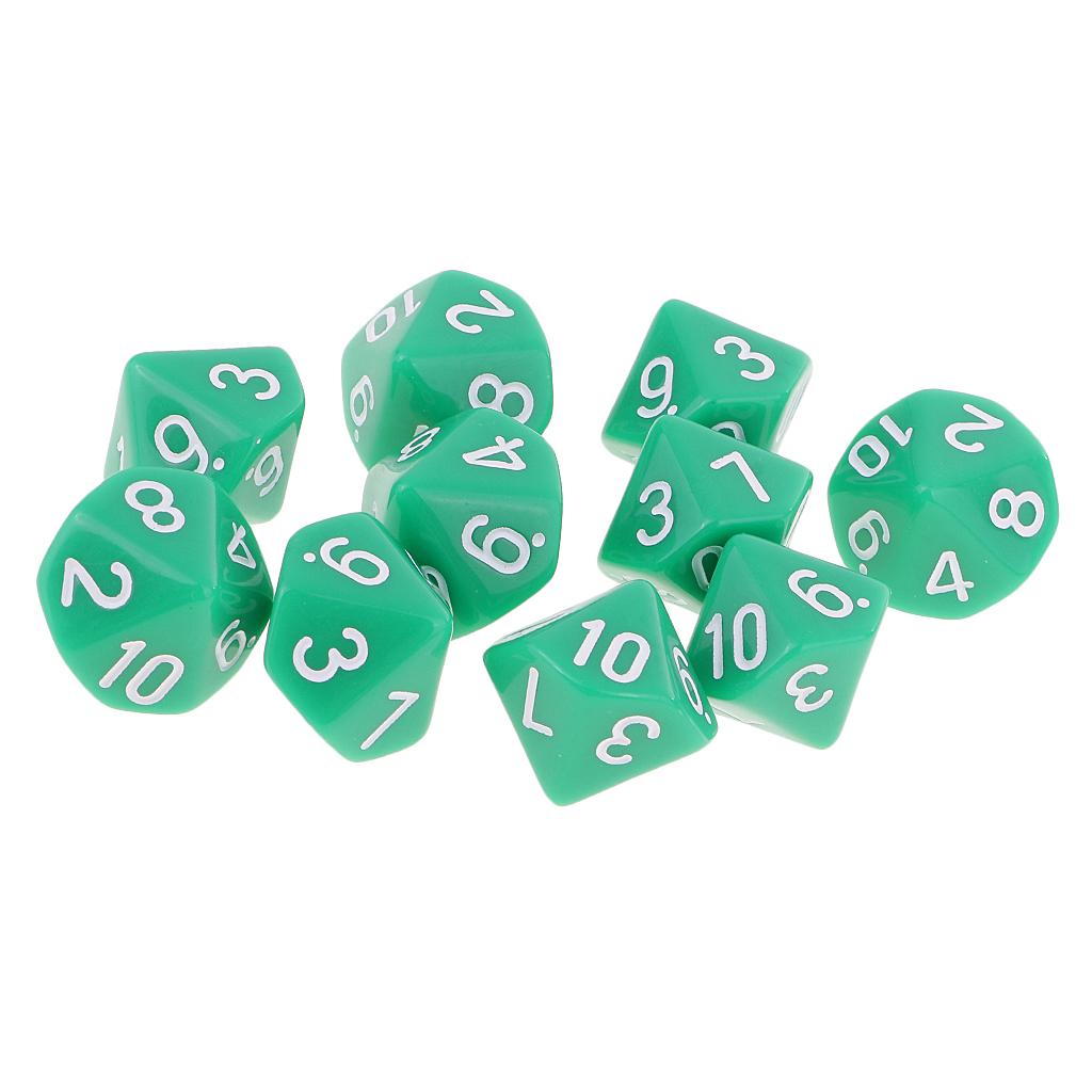 10 Cái 10 Mặt Dice D10 Dice đa Diện Dice Cho Dungeon Và Dragons Games