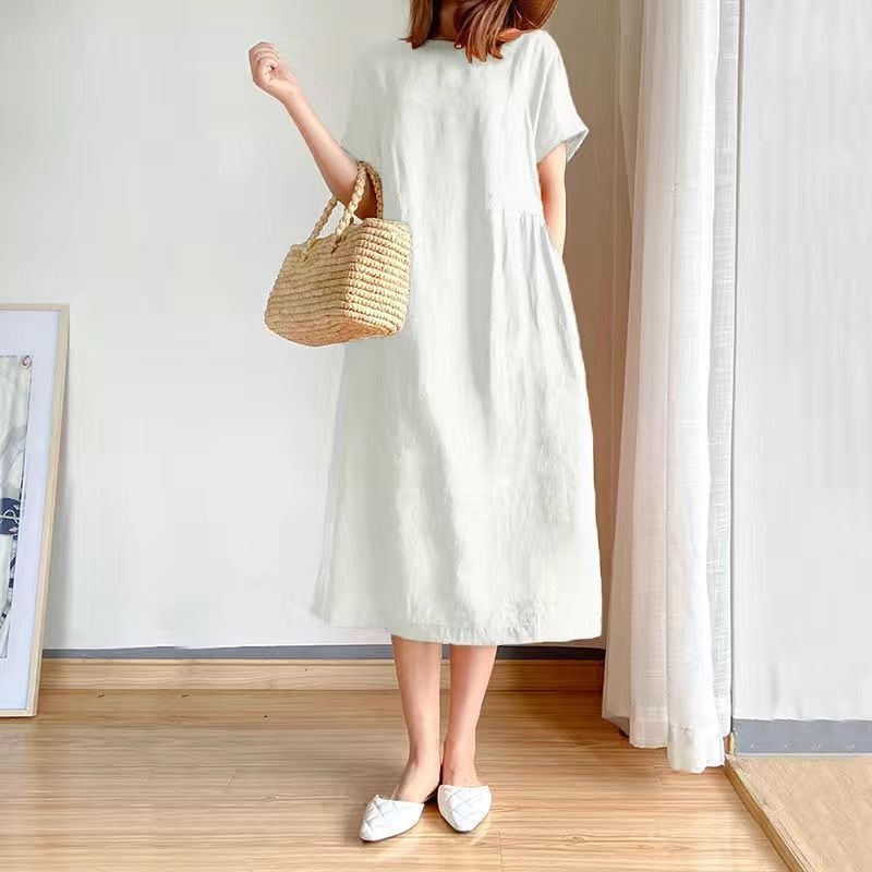 Váy đầm nữ suông trẻ trung vải Cotton Linen tự nhiên thân thiện Đũi Việt