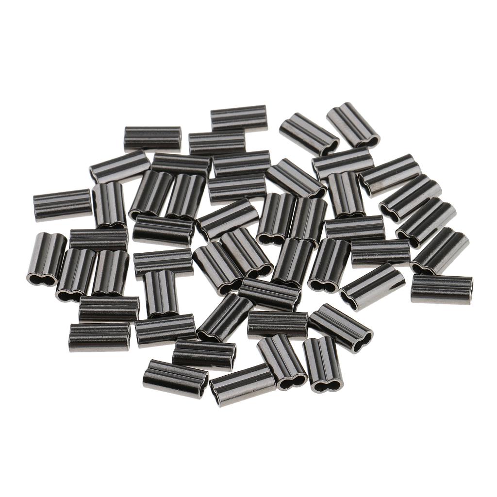 100x Double Fishing Tube Barrel Crimping Sleeves Tube Hooks Accessories