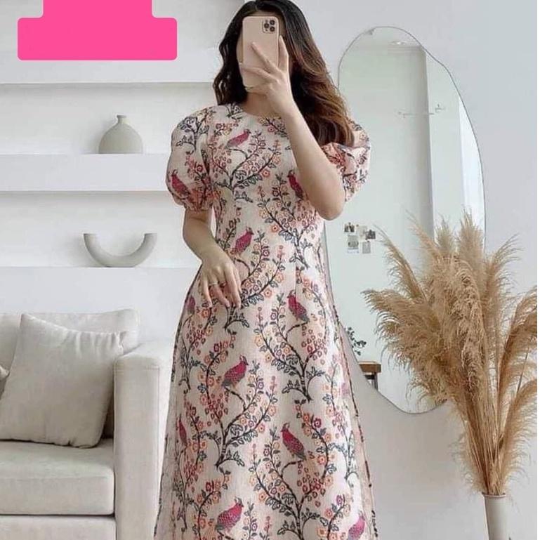 Sét Áo Dài Vai Bồng Cổ Tròn Đủ Màu Sắc Cho Các Nàng Yêu Thích - Mã A14