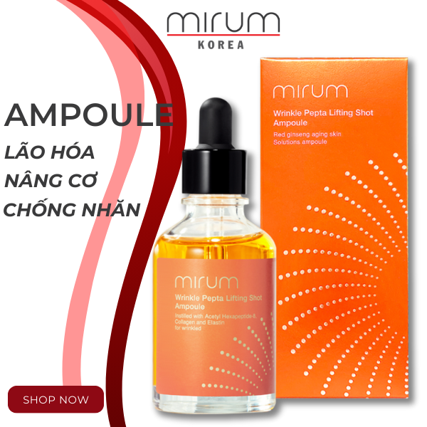 Ampoule Lão Hóa, Nâng Cơ &amp; Chống Nhăn Da Mirum Wrinkle Pepta Lifting Shot Ampoule 50ml