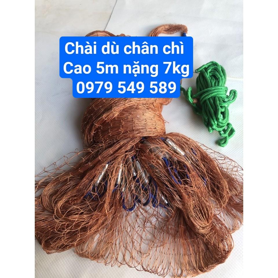 Chài Dù bắt cá cao cấp cao 5m bung hơn 8 nặng 7kg, đánh bắt ao hồ sông suối