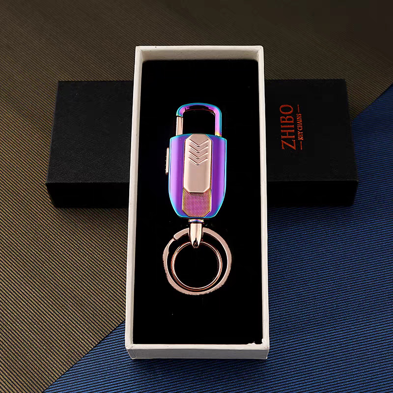 Móc Khoá Bật Lửa Điện Hợp Kim Không Rỉ Sạc Điện USB Chất Lượng Cao