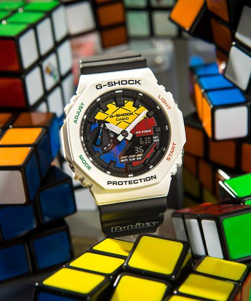 Đồng Hồ Nam Dây Nhựa Casio G-Shock x Rubiks GAE-2100RC-1A Chính Hãng - Carbon Core - Tặng Kèm Bezel