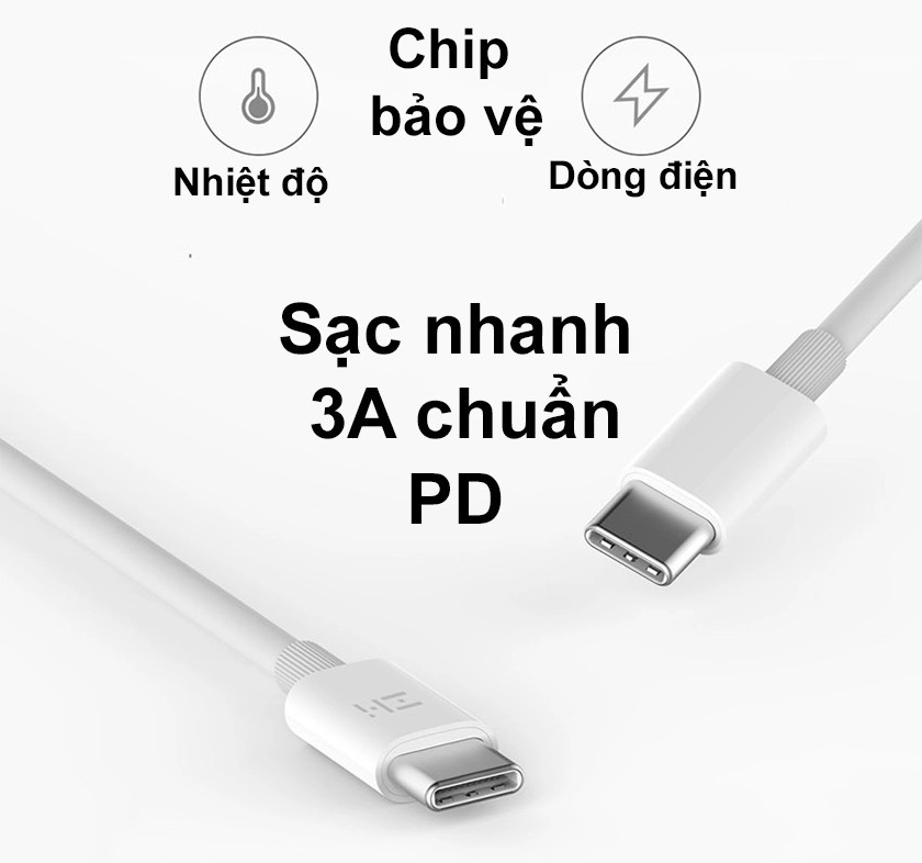 Cáp sạc ZMI Type-C to Type-C 60W AL307 1m - Hàng chính hãng