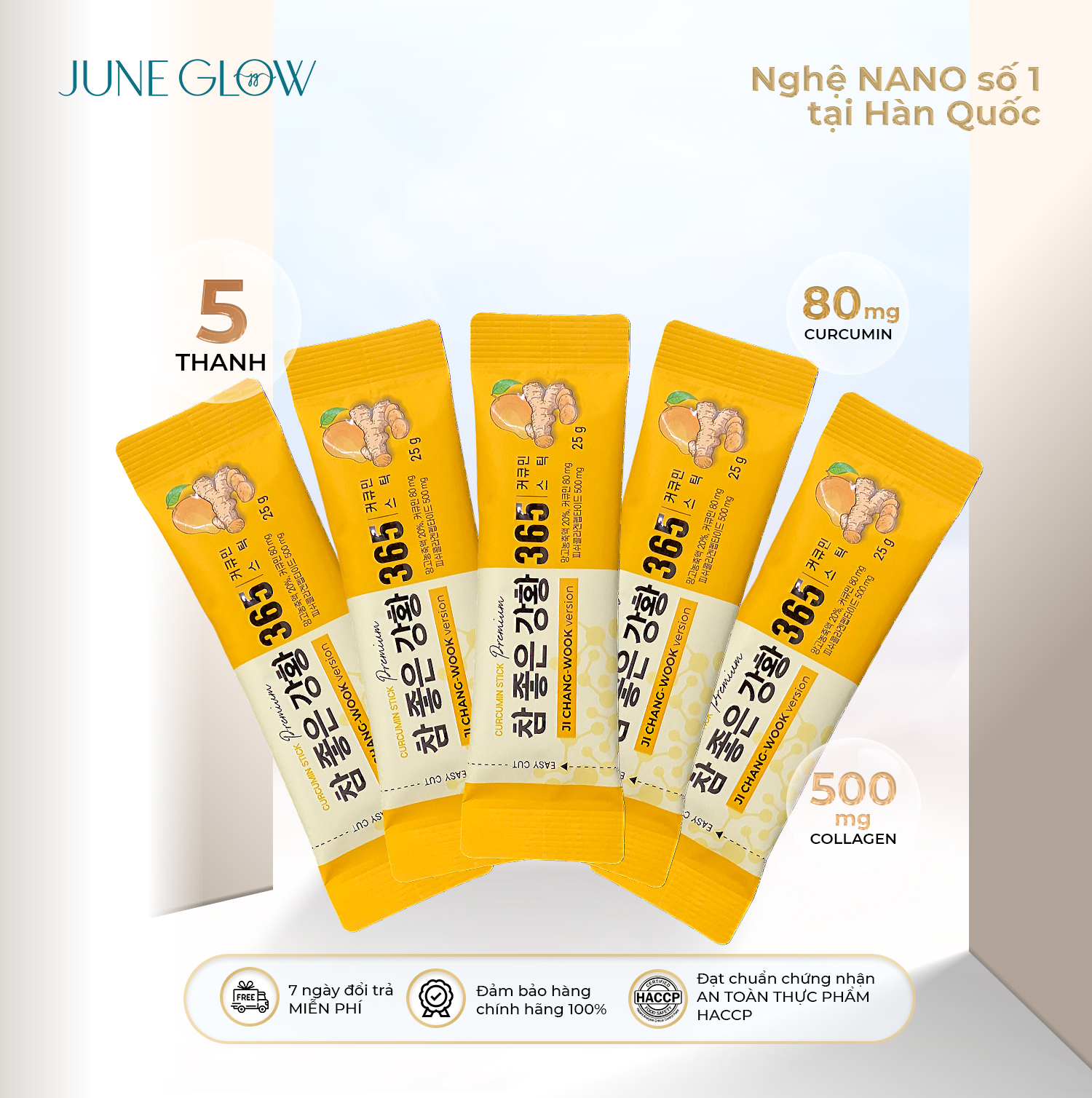 Sample 5 thanh thạch nghệ Nano 365 Collagen Premium vị xoài Ji Chang Wook chính hãng - 125g