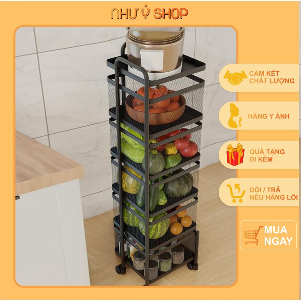 Kệ vuông xoay đa năng thông minh tiện dụng có bánh xe 5 tầng