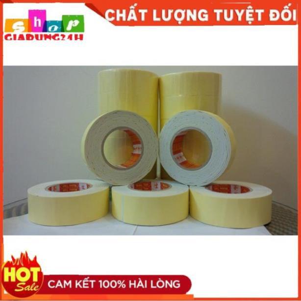 Băng dính xốp vàng 2 mặt bản 2cm và 5cm siêu dính
