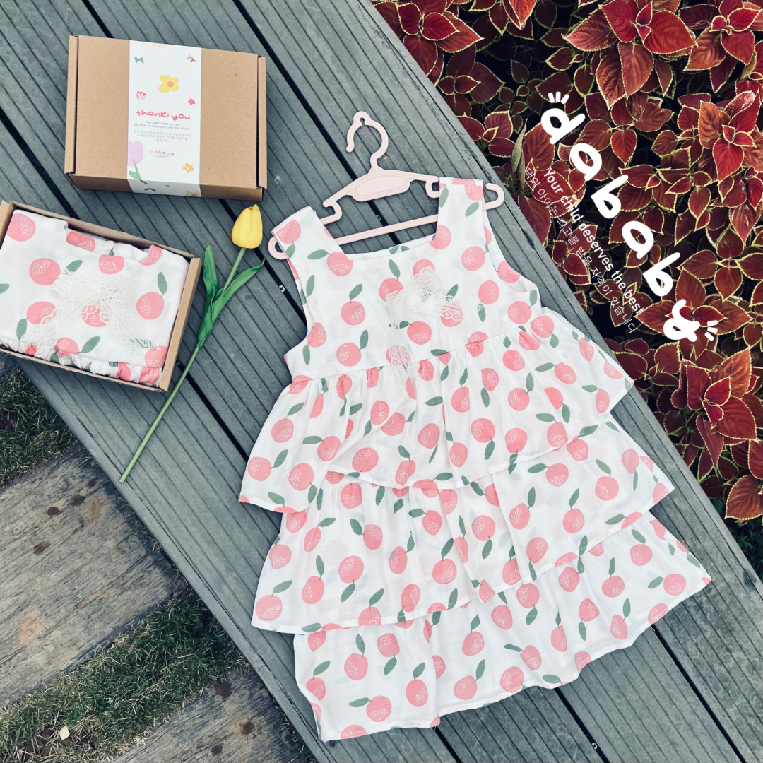 Váy babydoll vải đũi mềm, mát họa tiết hình hoa siêu xinh cho bé iu từ 10-35kg. HOÀN TIỀN NẾU SẢN PHẨM KHÔNG NHƯ HÌNH