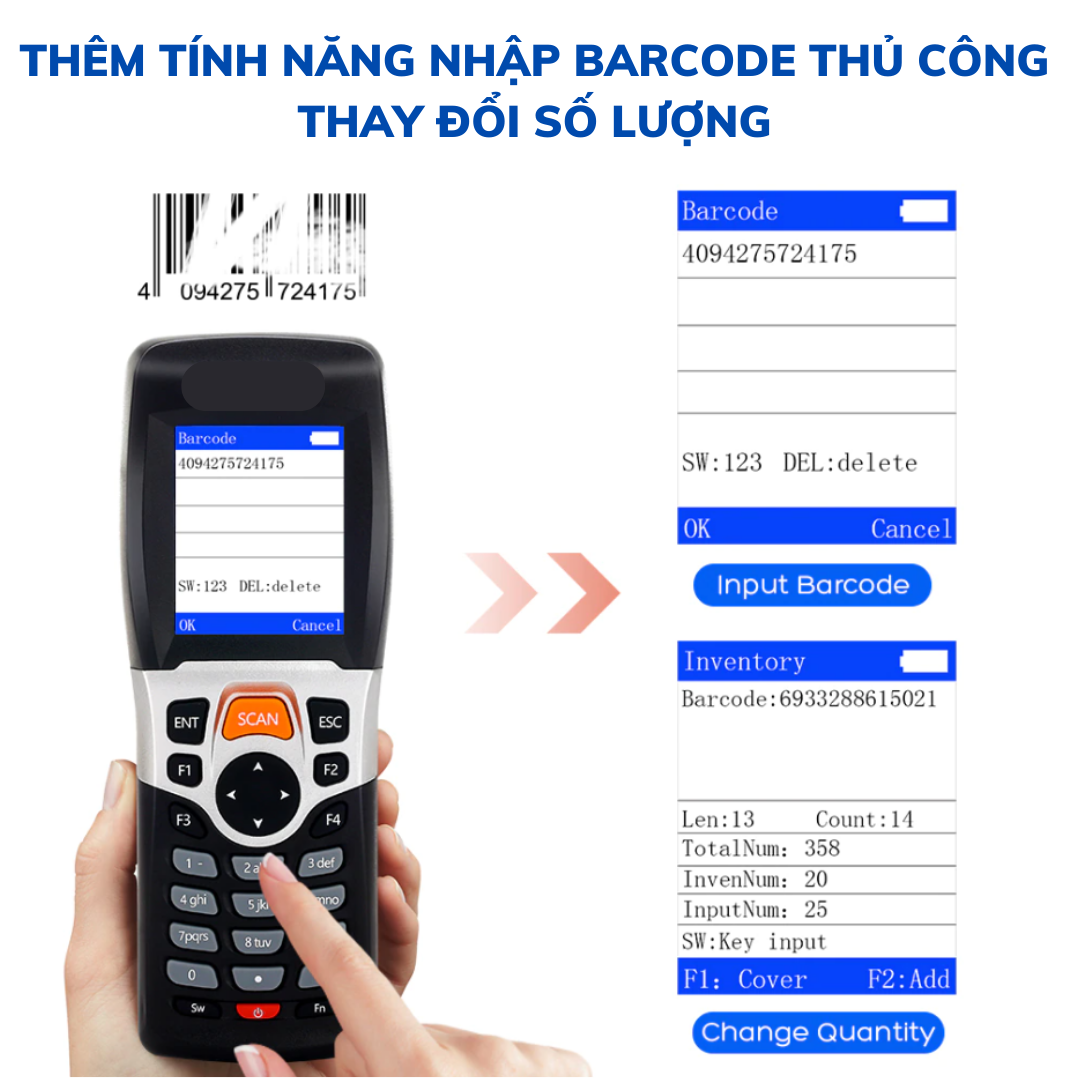 Máy quét mã vạch PDA – Máy kiểm kho PDA 1D- Máy PDA M1 (Hàng chính hãng)