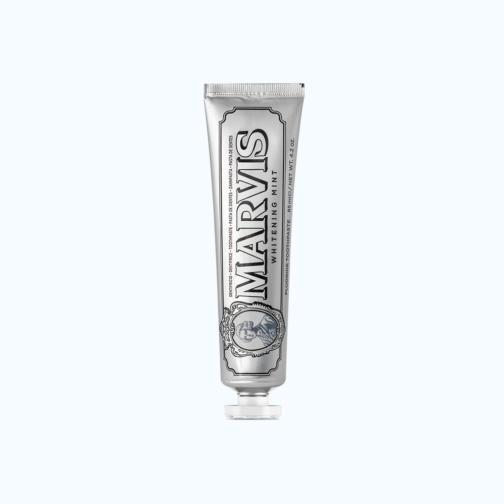 Kem Đánh Răng Marvis Whitening Mint Vị Bạc Hà hỗ trợ sạch mảng bám &amp; trắng răng tự nhiên (85ml)
