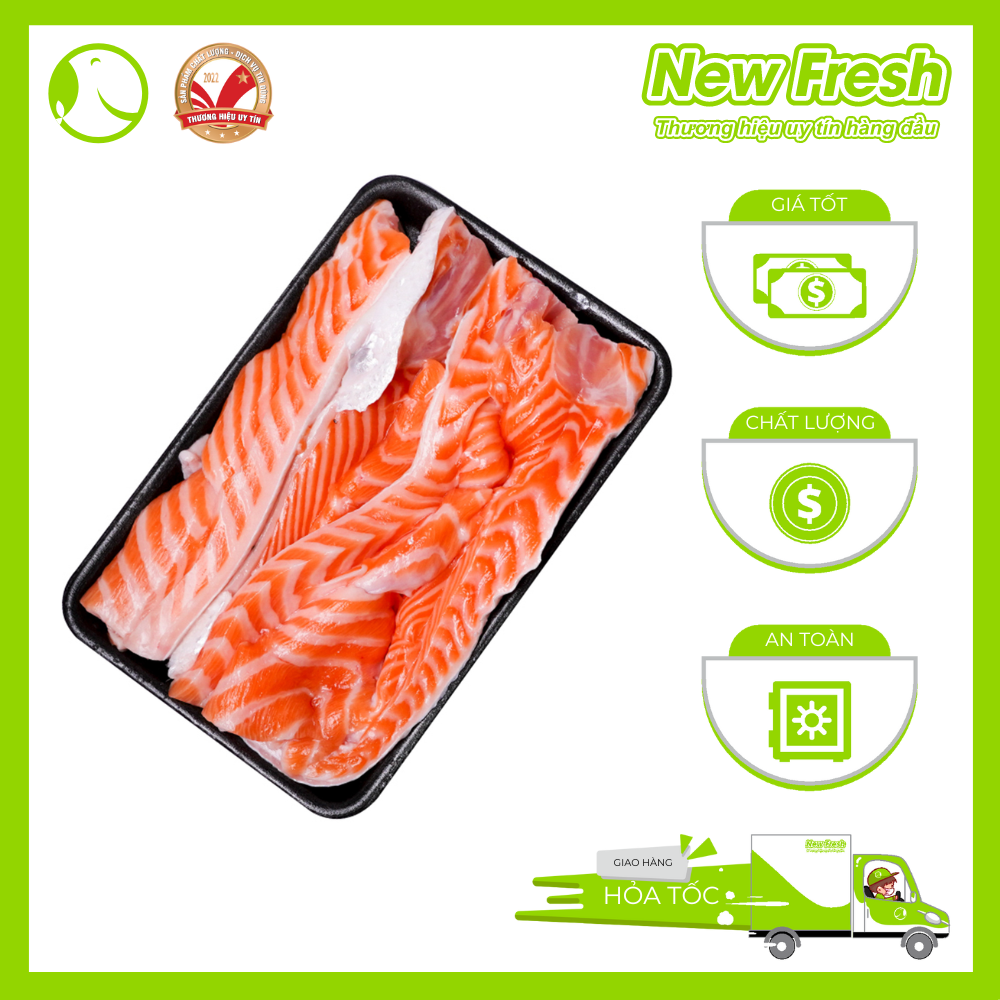 Lườn Cá Hồi Nauy (1-3 cm) Khay 1kg