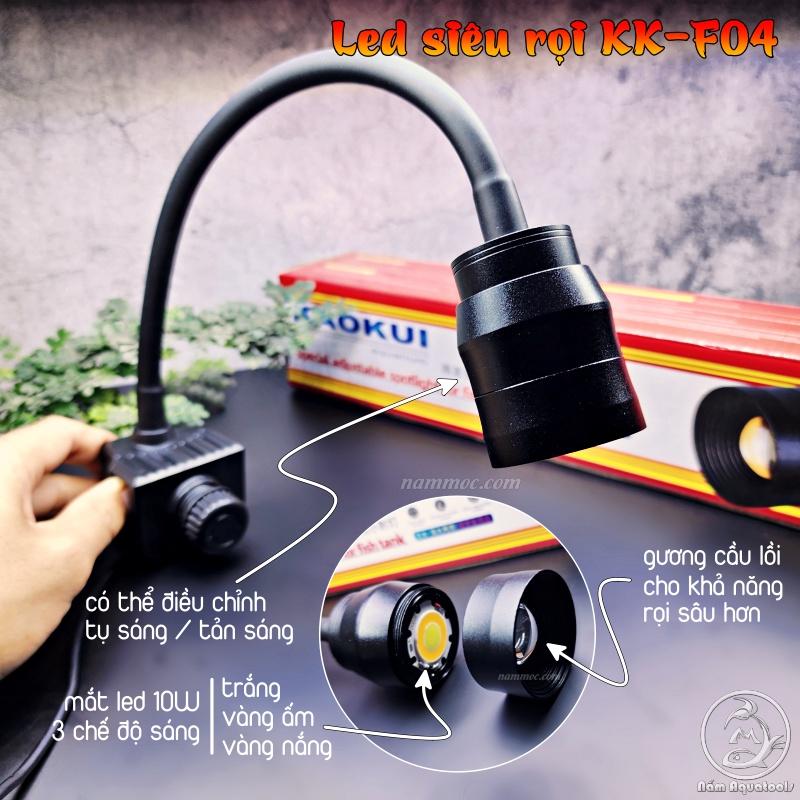 Led Rọi Kaokui KK-F04 10W | Gương Cầu Lồi Siêu Rọi - 3 Chế Độ Sáng - Có Thể Điều Chỉnh Tụ Sáng hoặc Tản Sáng