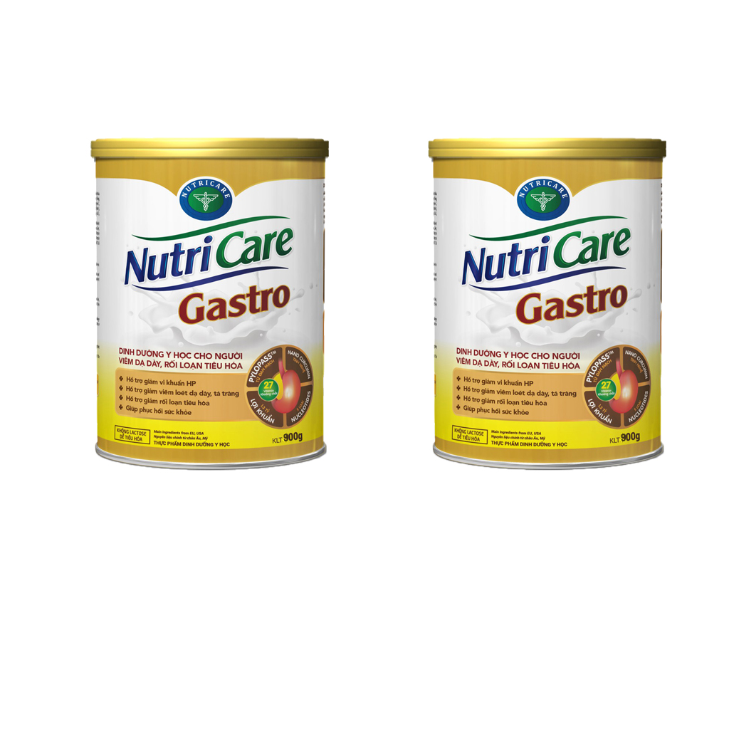 Sữa bột Nutricare Gastro dinh dưỡng y học cho người viêm dạ dày, rối loạn tiêu hoá 2 Hộp (900g)