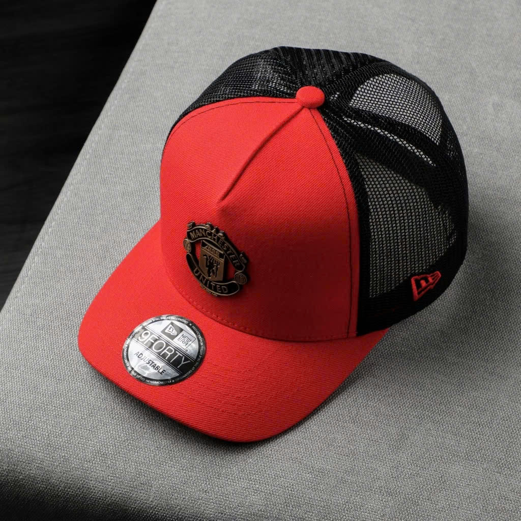 Nón kết, mũ lưỡi trai Trucker CLB Manchester United vải Kaki phối lưới đẹp thời trang
