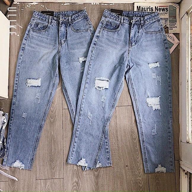 Quần jean baggy rách gối JBG5014