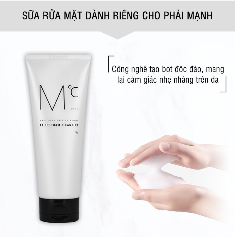 [ Tặng dao cạo râu ] Sữa rửa mặt nam MdoC Relief Foam Cleansing 150g loại bỏ bã nhờn sạch sâu JN-MRM03