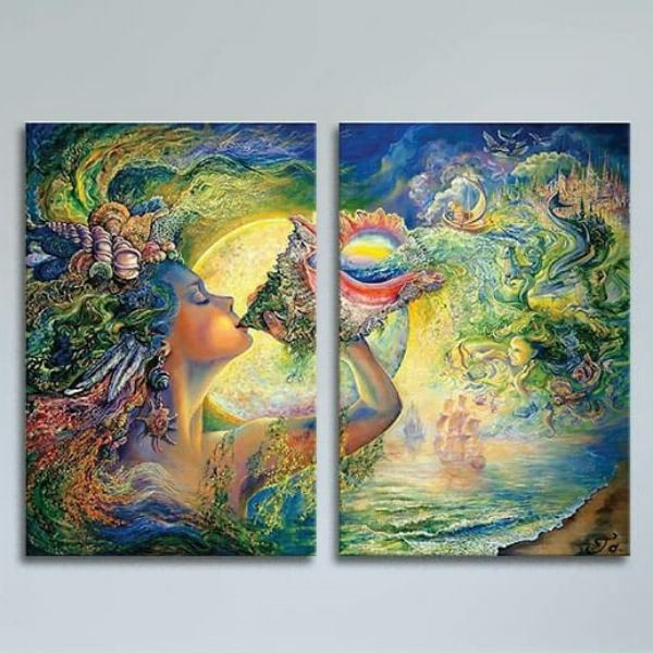 Bộ 2 Tranh Canvas Không Viền Treo Tường Cô Gái "Giấc Mơ Của Biển" W502