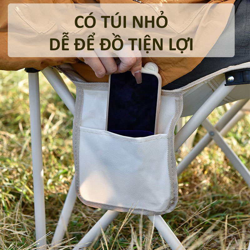 Ghế Xếp Dã Ngoại Gấp Gọn Câu Cá Cắm Trại Size Lớn Kích Thước 70X42X42 Khung Thép Sơn Tĩnh Điện