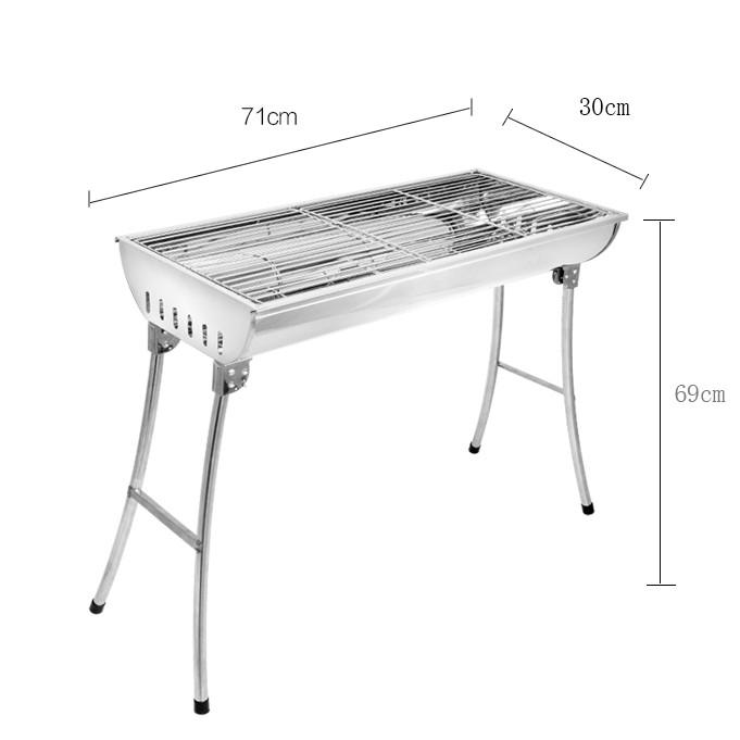 Bếp lò nướng than BBQ chất liệu inox xếp gọn đi du lịch BBQ Full Set 73x33x71cm