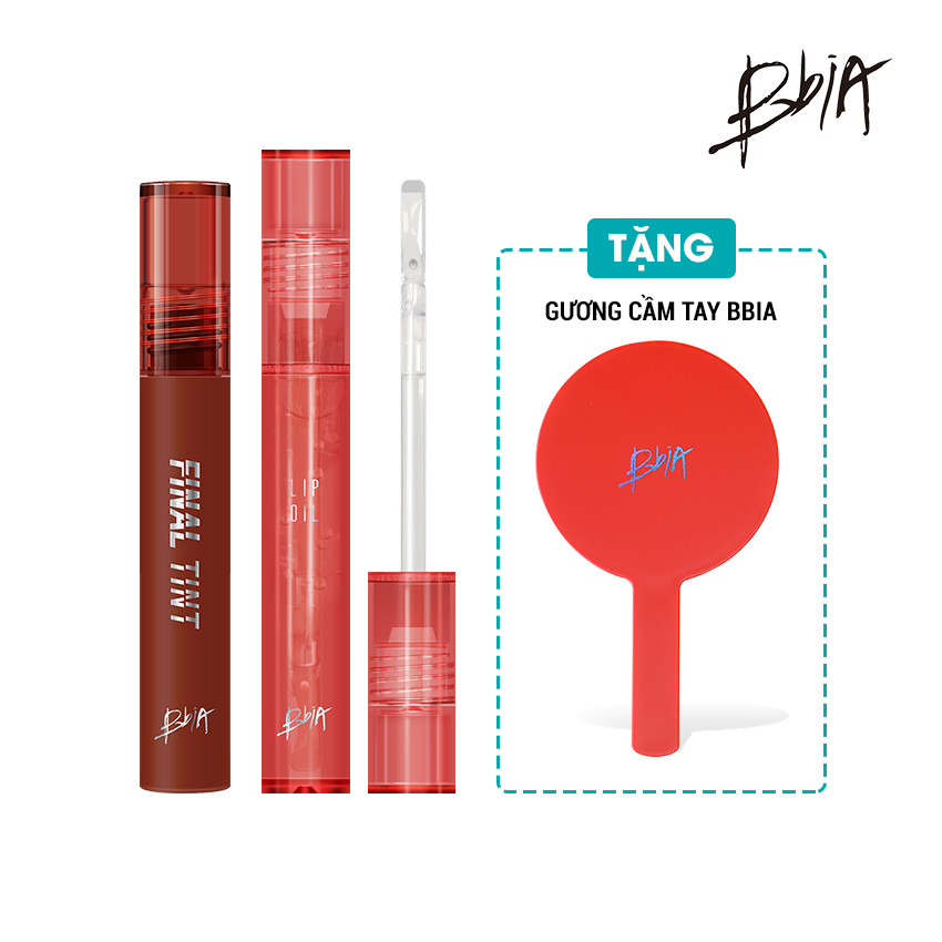 Combo Perfect Lips gồm 2 cây Son Kem Lì BBIA Final Tint 07 và Son Dưỡng Bóng Trong Suốt BBIA Lip Oil tặng gương