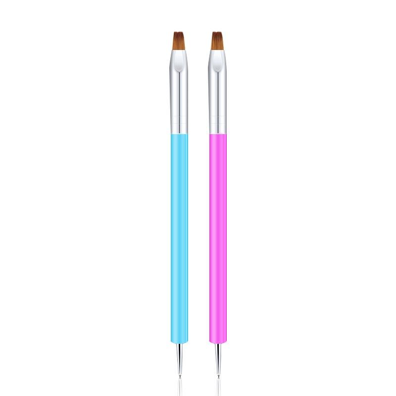 Cọ 2 đầu đắp móng đắp gel và đầu chấm bi đính đá tiện lợi. Sản phẩm 2 in 1 thân cọ đẹp đầu cọ dày bền.