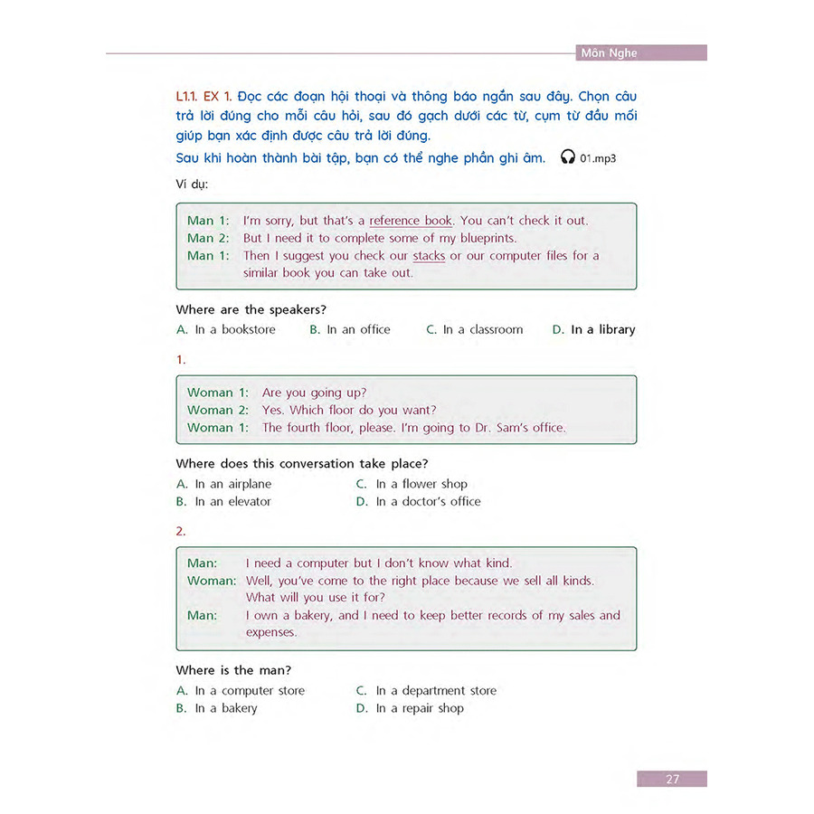 Sách Tài Liệu Luyện Thi Tổng Hợp VSTEP Bậc 3 (B1) (Quét Mã Qr Hoặc Vào Trang Web Để Nghe File Mp3)