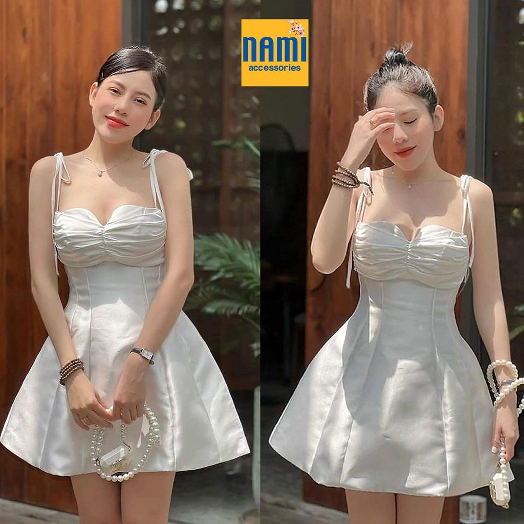 Đầm xoè hai dây xếp ly ngực lên dáng xinh xắn đáng yêu Nanami - ATNU055