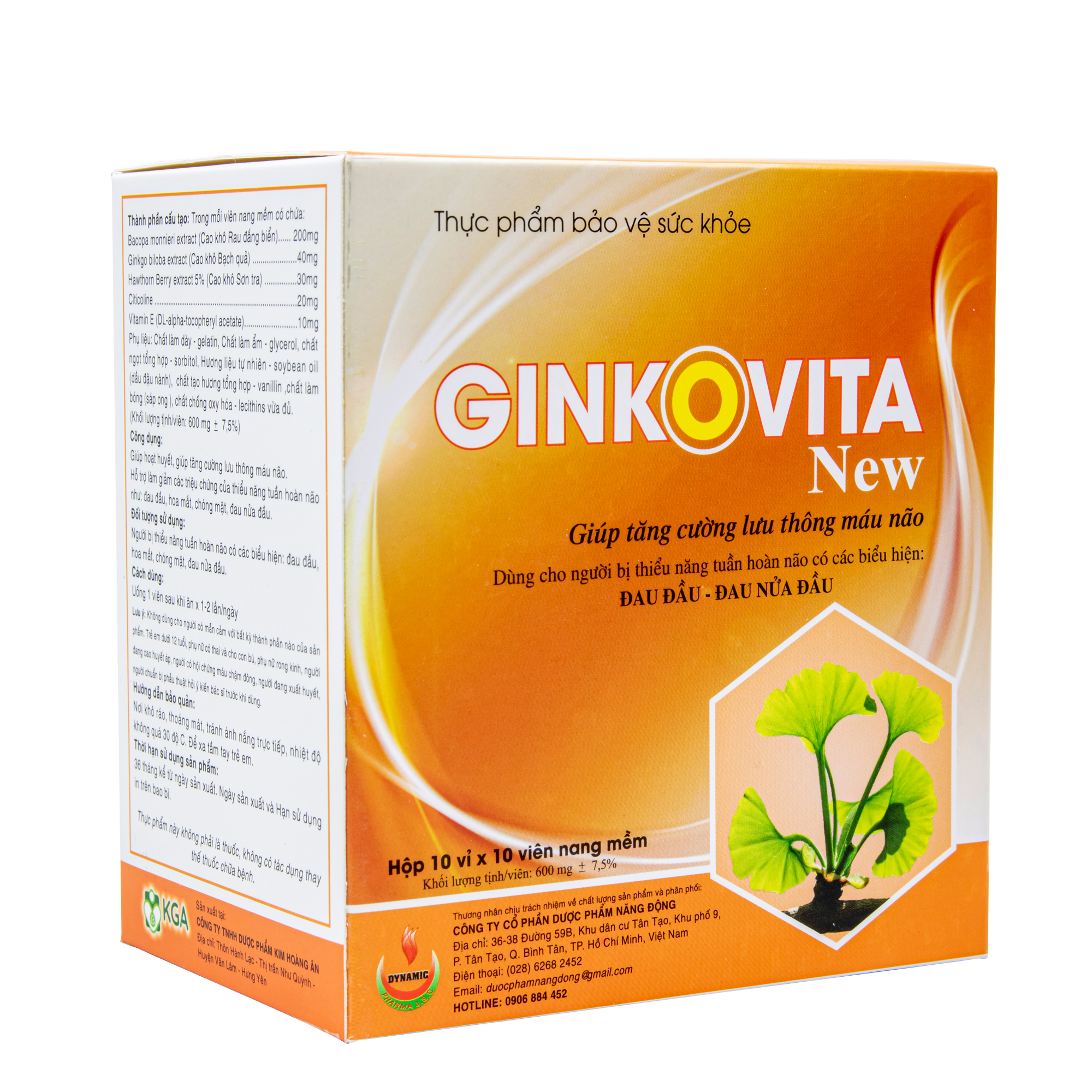 GINKO VITA - NEW - NĂNG ĐỘNG - GIẢM ĐAU NỬA ĐẦU