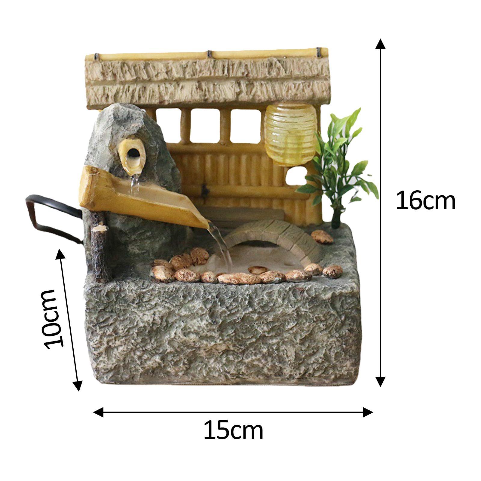 Tabletop Fountain Waterfall Fountain Landscape with Light Decoration Flowing Water Fountain Indoor Fountain for SPA, Meditation, Relaxation