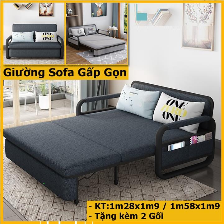 Giường sofa, giường kiêm ghế gấp gọn có ngăn chứa đồ kích thước 1m58