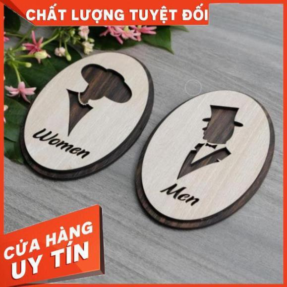 Bảng chỉ dẫn nhà vệ sinh WC nam nữ bằng Gỗ